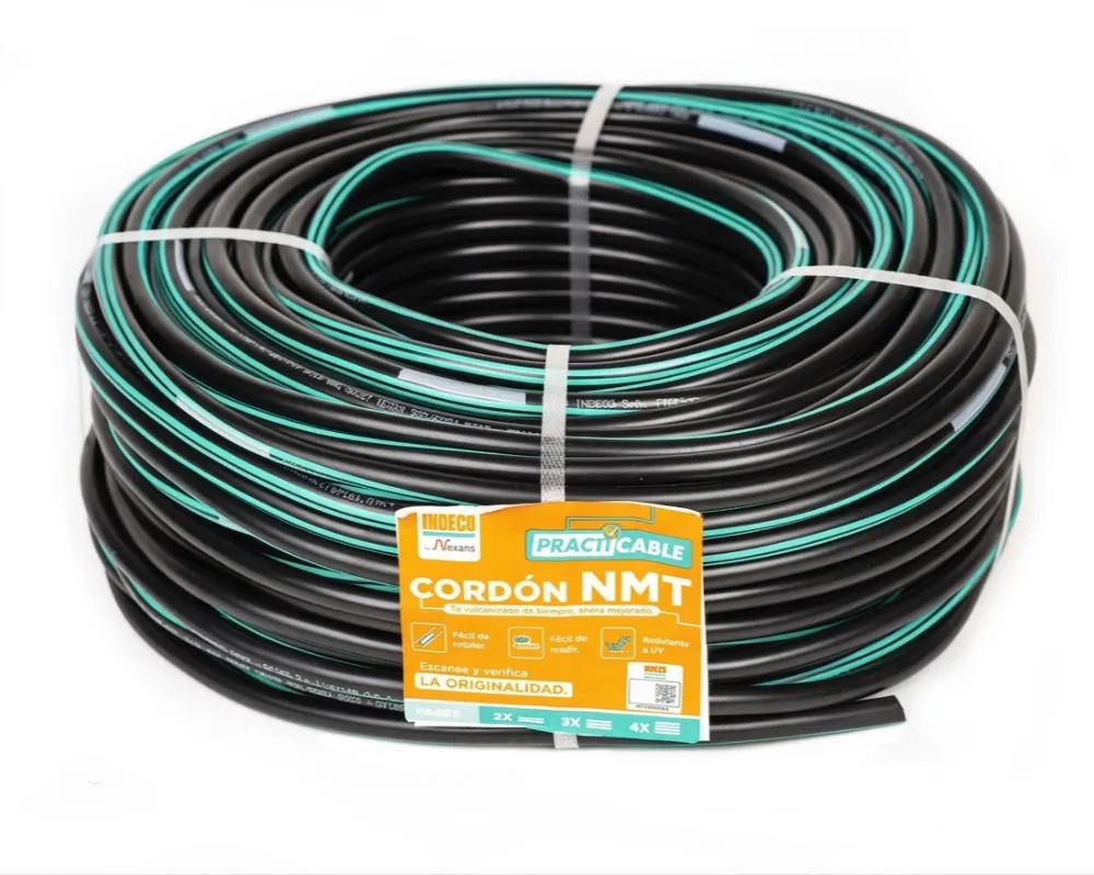 CABLE VULCANIZADO 500V 2X12AWG NEGRO NMT PC MARCA INDECO